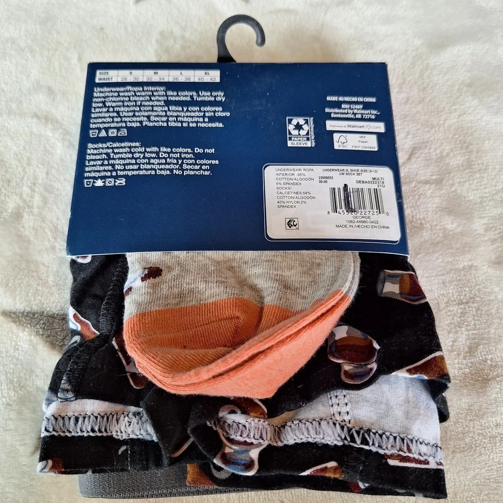 MENS BOXER BRIEF CREW SOCKS COMBO George Size S (28-30) COCKTAILS AND CIGARS - Picture 3 of 5